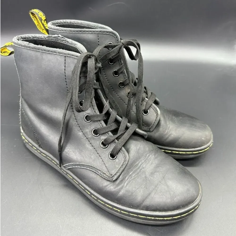 Dr. Martens Black Leather Casual Tobias Booties Woman 5 Air Wear Walking Sole